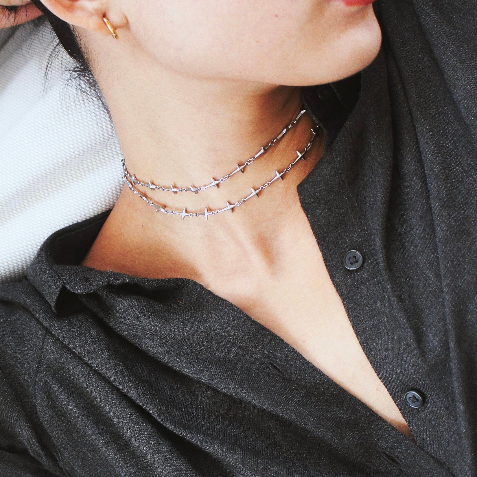 What Goes Around Comes Around Palladium Choker Necklace