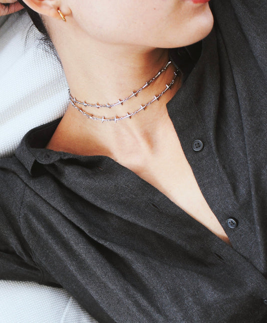 What Goes Around Comes Around Palladium Choker Necklace