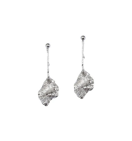 Rose Leaf Palladium Earrings
