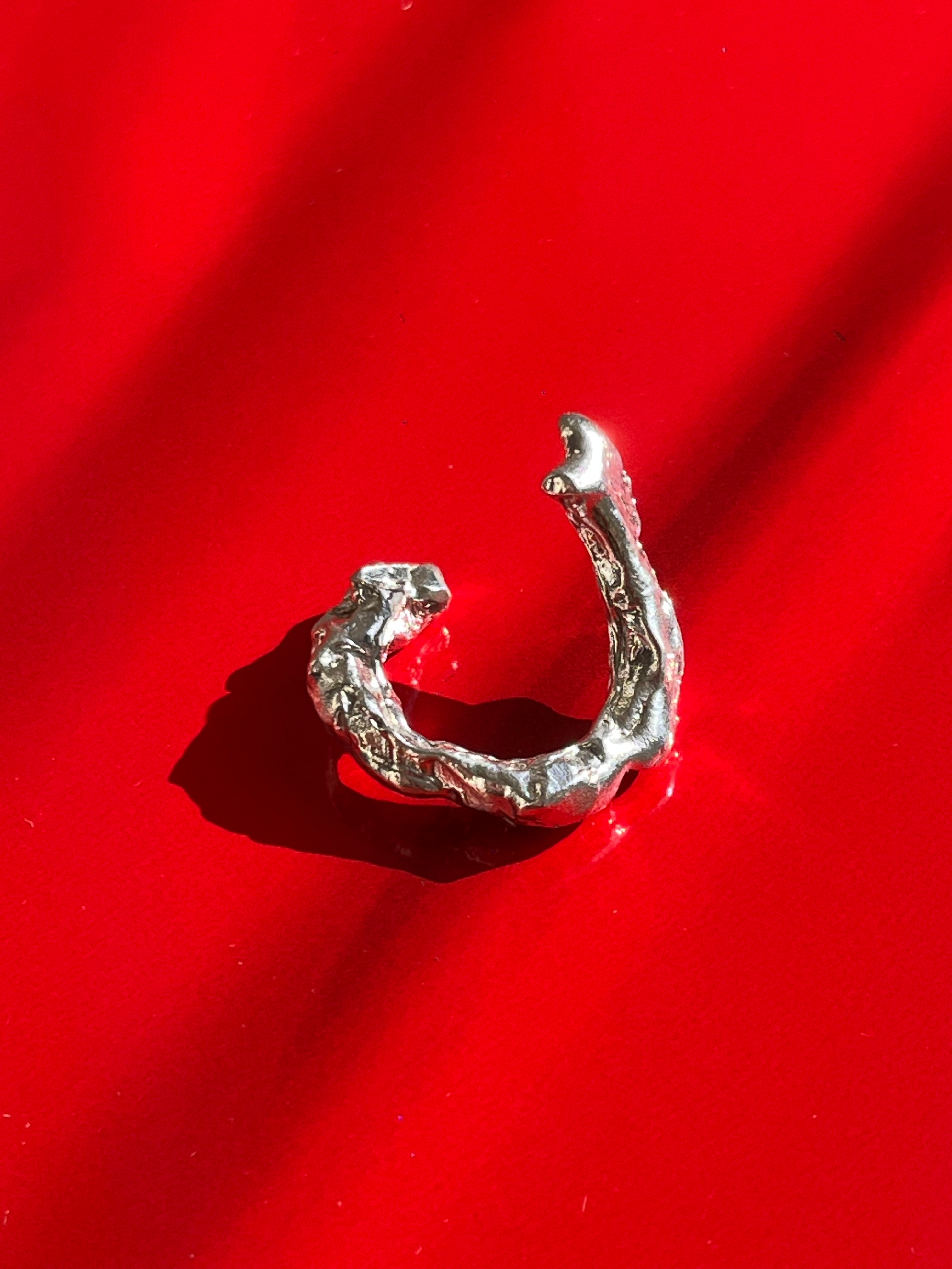 Adjustable Liquid Branch Silver Ring