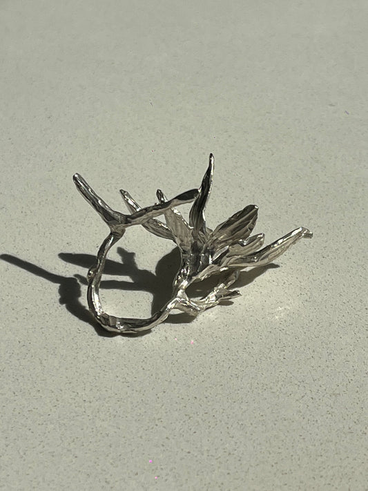 Handmade 999 Silver Flower Ring