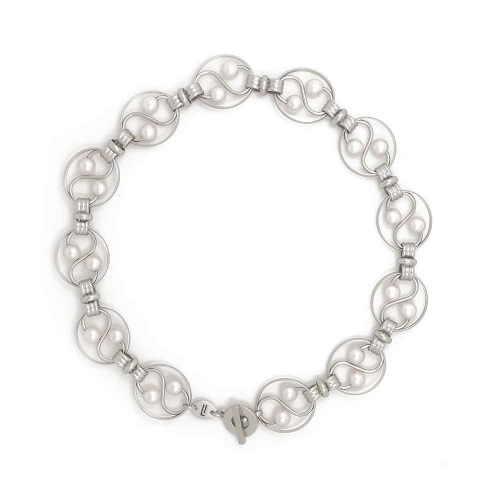 Pearl Yin and Yang Modern Designer Chocker
