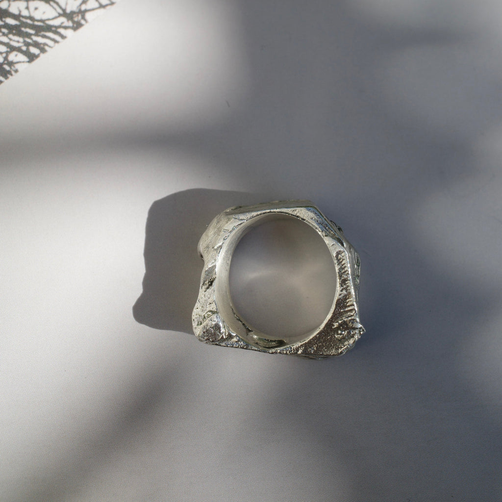 Brutalist Chunky Silver Ring
