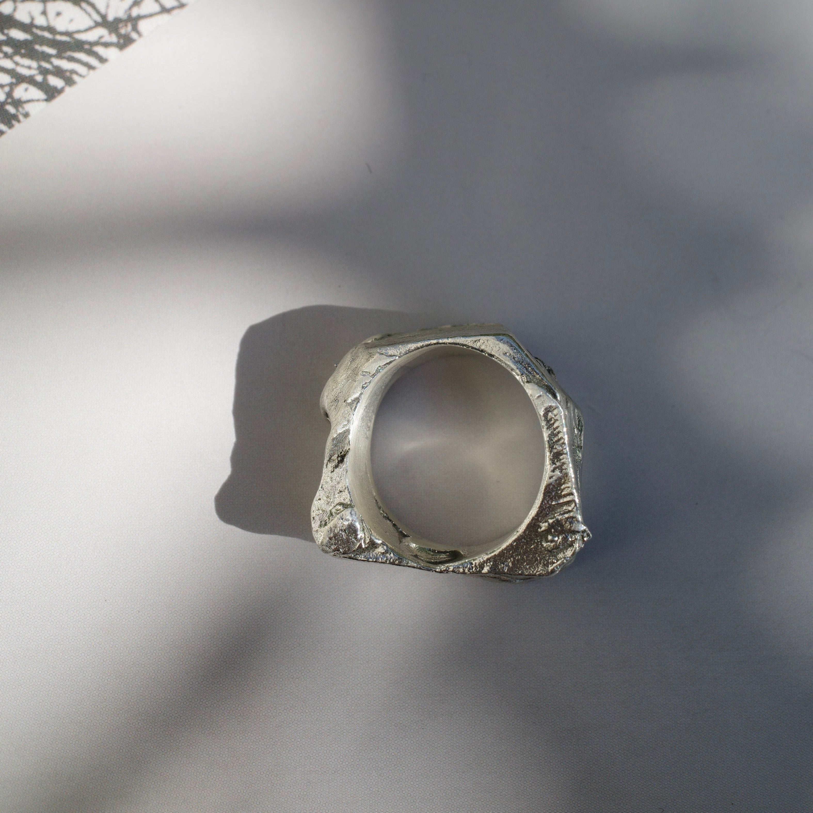 Brutalist Chunky Silver Ring