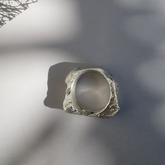 Brutalist Chunky Silver Ring