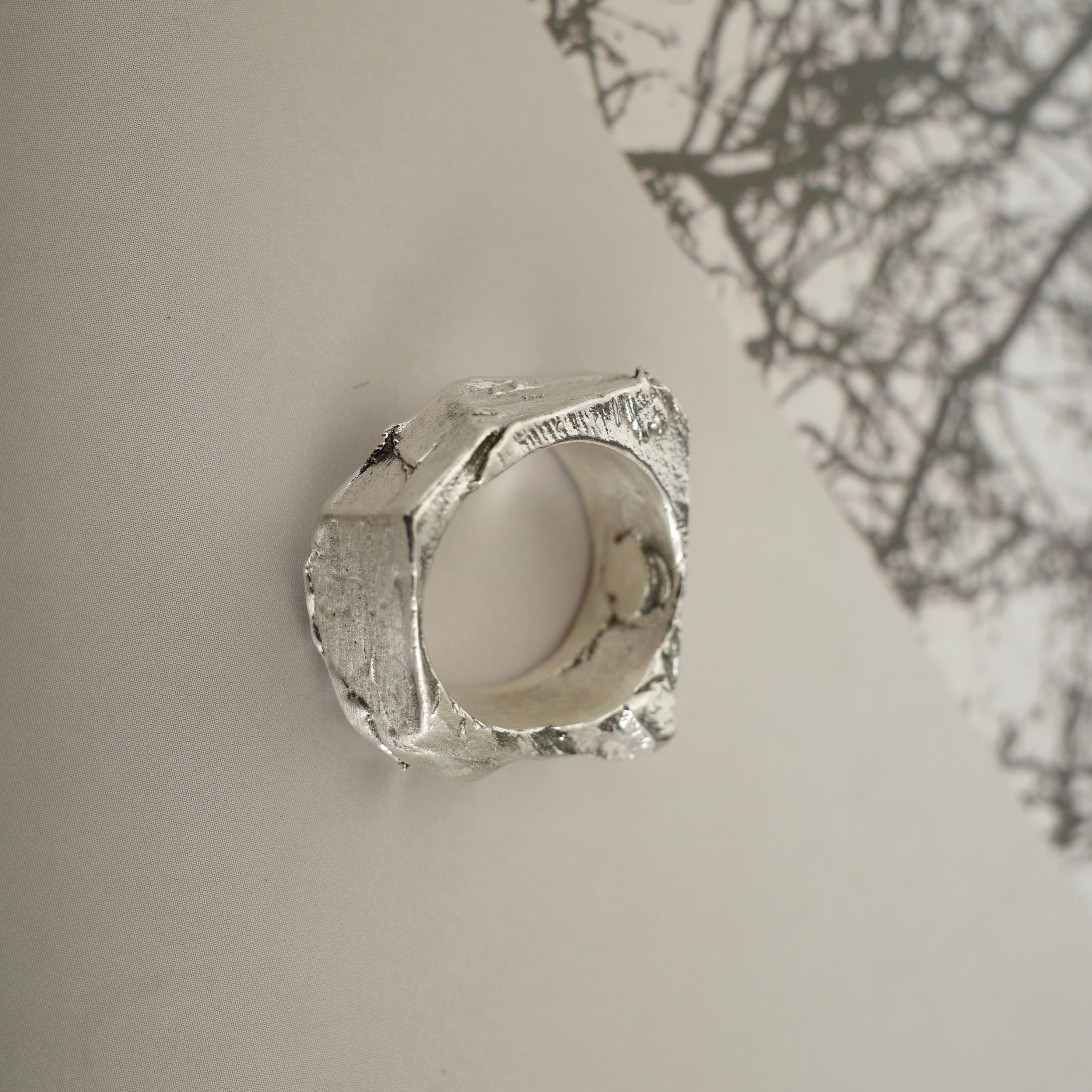 Brutalist Chunky Silver Ring