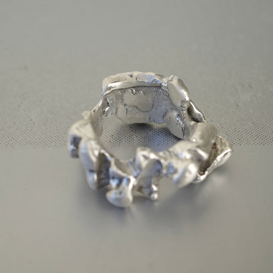 The Core — Chunky Brutalist Silver Ring